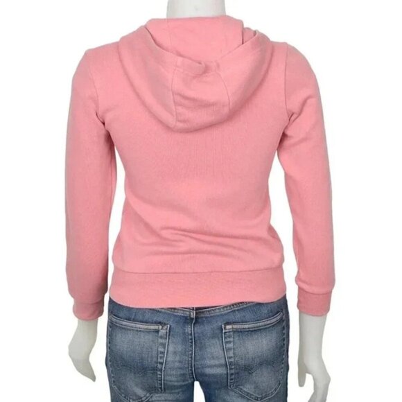 Adidas Full Zip Hoodie Sweatshirt Coral Pink Size Kids Medium - Picture 4 of 5